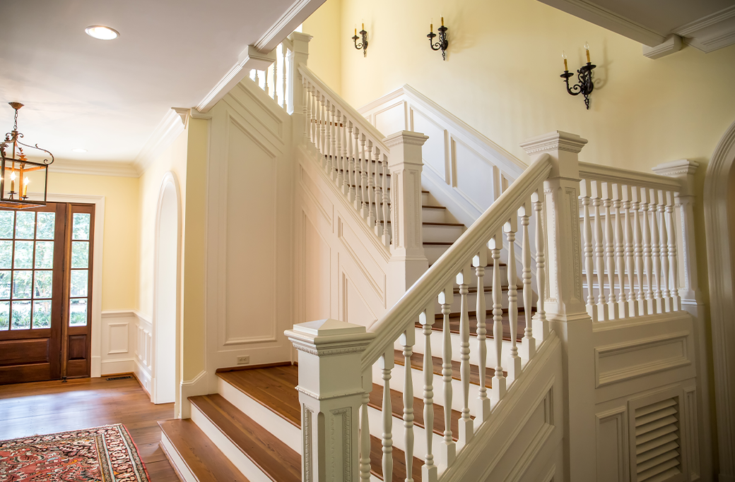 Freshly painted hallway with durable interior wall finish