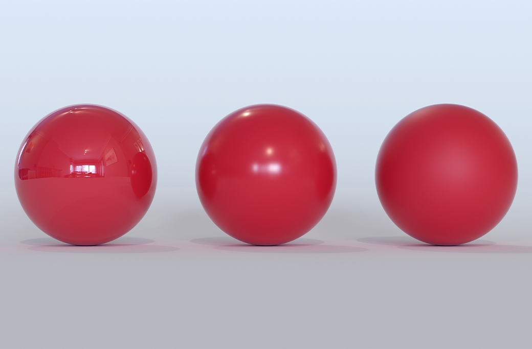 Comparison of flat, matte, eggshell and satin paint finishes under natural light